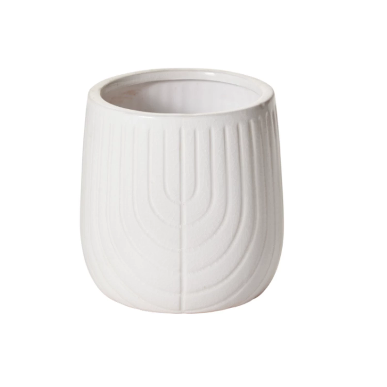 7.25”H X 8” SHINY WHITE CERAMIC CORONADO POT 1 7.25”H X 8” SHINY WHITE CERAMIC CORONADO POT