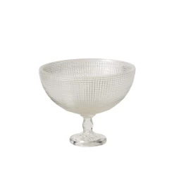 7.5”h X 8.75” CLEAR GLASS OPULENT COMPOTE