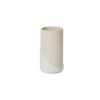 7.75”H X 4” WHITE/TAN CERAMIC LENNE POT/VASE