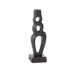 8.5”H X 2.75” X 2.5” BLACK POZAS CANDLESTICK