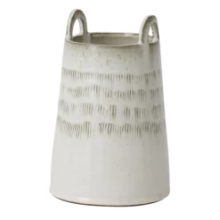 8.5”H X 5.5” OFF-WHTE CERAMIC LERA VASE (AD)