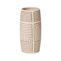 8”H X 3.5” OFF WHITE CERAMIC SEQUENCE VASE