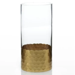 8”H X 3.75” GLASS WITH GOLD BOTTOM ELSA VASE