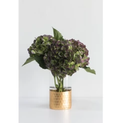 8”H X 3.75” GLASS WITH GOLD BOTTOM ELSA VASE -Home Decor Store accent decor 8h x 375 glass with gold bottom elsa 3