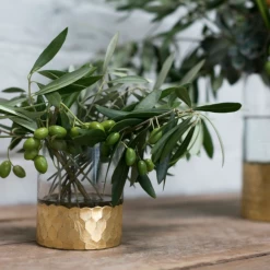 8”H X 3.75” GLASS WITH GOLD BOTTOM ELSA VASE -Home Decor Store accent decor 8h x 375 glass with gold bottom elsa 8