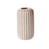 8”H X 4.25” OFF-WHITE CERAMIC FAULT LINE VASE