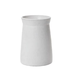 9.5’h X 6.5” WHITE CERAMIC ALBAN VASE