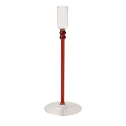Best Seller 17 9.75βH X 3.5β AMBER LUCASTA GLASS CANDLEHOLDER