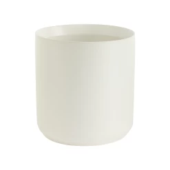 9”H X 8.5” WHITE KENDALL POT COLLECTION (AD)