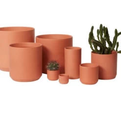 9”H X 8.75” TERRACOTTA CERAMIC KENDALL VASSE/POT -Home Decor Store accent decor 9h x 875 terracotta ceramic kendall v 3