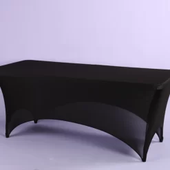 BLACK SPANDEX 8’ REC TABLE COVER 96"L X 30"W X 29"H