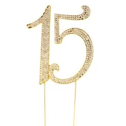 GOLD RHINESTONE CAKE TOPPER #15