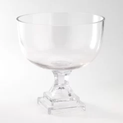 H:11" D:10" GLASS PEDESTAL VASE