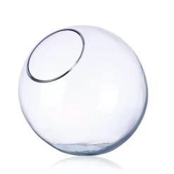 H:13.5"" D:13.5" GLASS SIDE ANGLE POD VASE