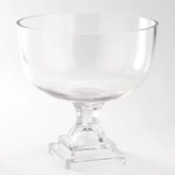 H:16.5" D:8.5” GLASS PEDESTAL VASE