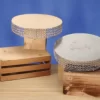 METAL CAKE STAND W/ CRYSTALS 4’’ X 17.75’’