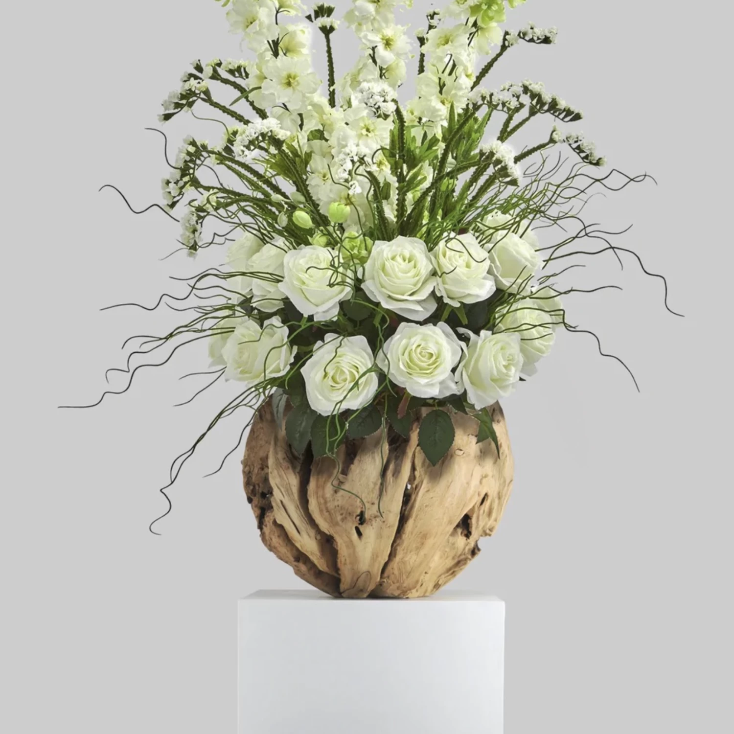 Natural Wood Pot H-16"" XD-18"" 3 Natural Wood Pot H-16"" XD-18"" - Image 3