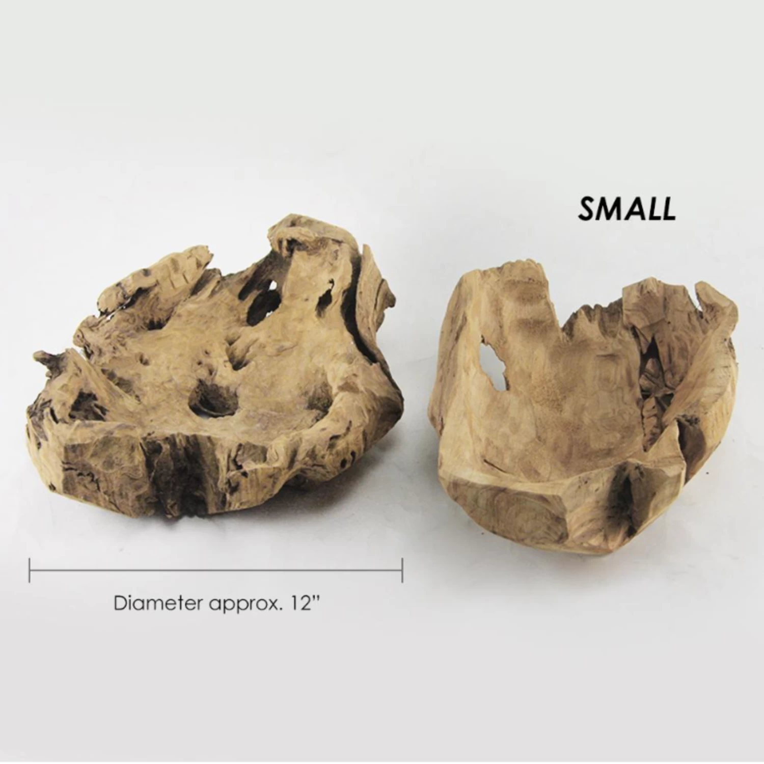 Natural Wood Wood Bowl D- 12' 2 Natural Wood Wood Bowl D- 12' - Image 2