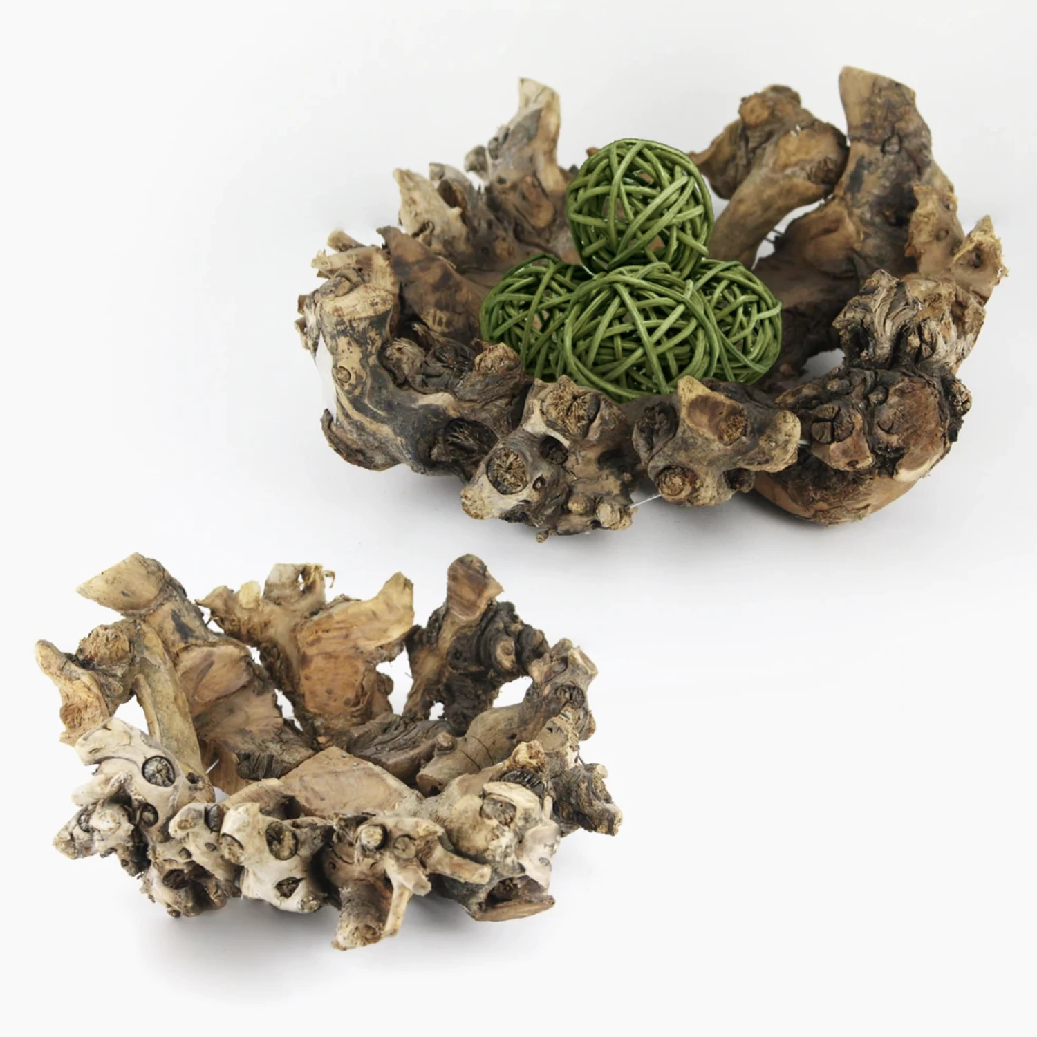 Natural Wood Wood Bowl D- 18' 2 Natural Wood Wood Bowl D- 18' - Image 2