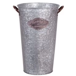 ROUND METAL W/COPPER HANDLE 9.5" X 16"