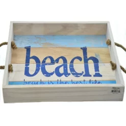 WOOD TRAY "BEACH" 16 X 12"